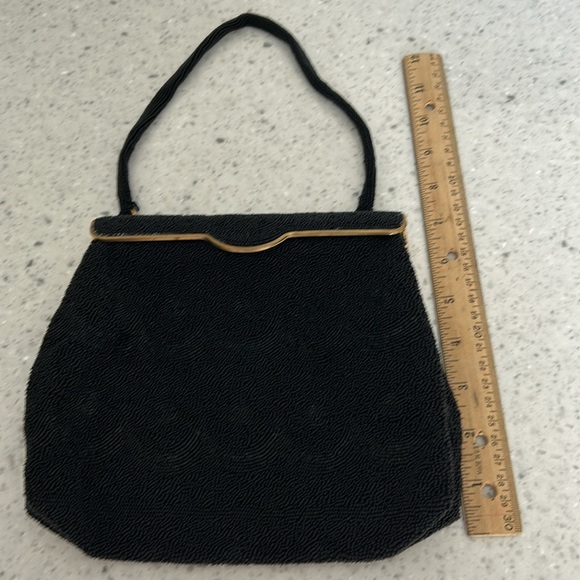 Vintage black beaded bag from Paris France - Picture 6 of 6